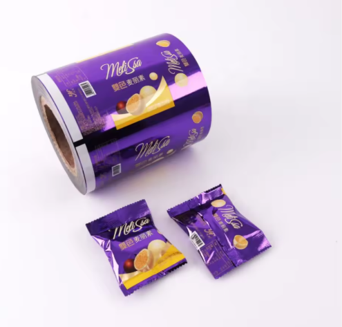 Soft BOPP Lamination PE Film Roll Flexible Plastic Snacks and Food Packaging for Cookies Candies